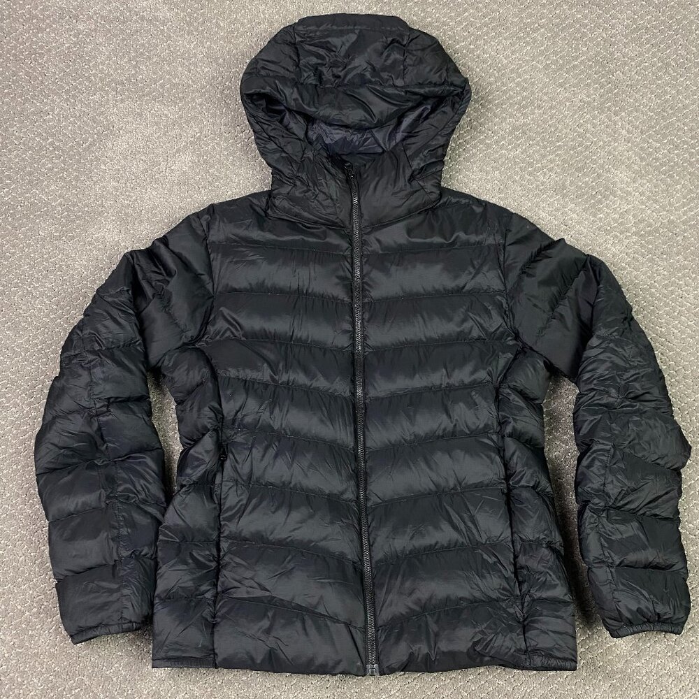 Uniqlo Ultra Light Down Puffer Jacket Parka Men's Small Black Hooded 443320